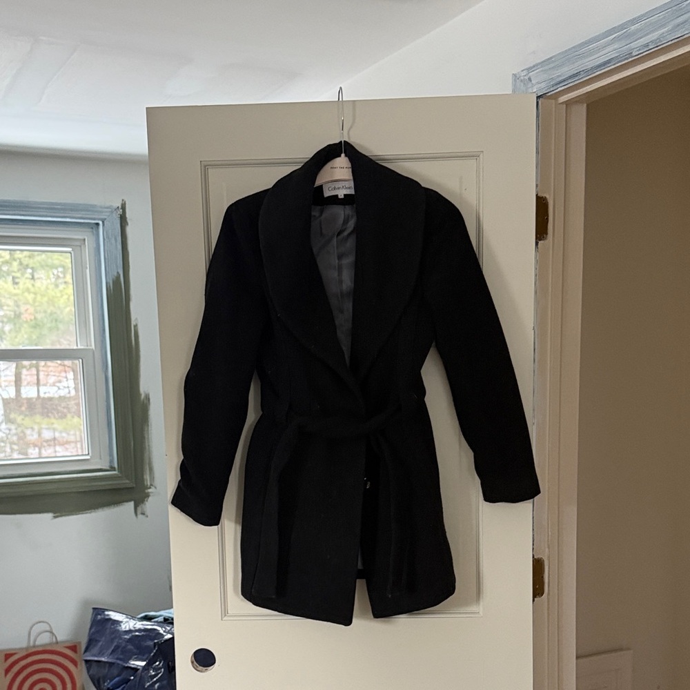 Calvin Klein Black Trench Coat for Women